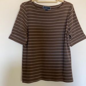 Karen Scott stripe brown size large T-shirt